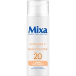 Mixa - Crème Anti-Taches SPF 20 à la Vitamine C et Niacinamide - Teints Ternes et Irréguliers - Éclaircissant Uniformisant - Texture Légère et Rafraîchissante - Flacon-Pompe Antioxydant - 50 ml