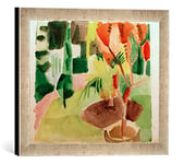 Kunst für Alle 'Encadré Image de August Macke Notre Jardin sur Le lac 2, Reproduction dans Le Cadre de Haute qualité Photos Fait Main, 40 x 30 cm, Argent Raya