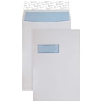 Premium Business Envelopes with Window C4 229 (W) x 324 (H) mm Adhesive Strip White 140 gsm Pack of 100