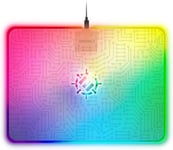 Tapis de Souris Gaming Voltaic 2 Tapis de Souris Rigide,7 Couleurs LED et Contrôle de la Luminosité. La Grande Taille (34,93 x 25,15 cm) Offre Une Surface Lisse pour Les Joueurs sur PC.(Q1447)