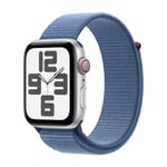 Apple Watch SE GPS + Cellular 44 mm, silver aluminium Vinterblå Sportloop