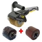 Fartools REX120C Rénovateur extérieur 1300W, Brosse laiton 120X100MM + 110868 Brosse à Lamelles pour Rénovateur + 110869 Brosse à lanières abrasives Ø120mm-L 100mm