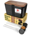 Umami Bento Lunch Box, Couverts & 2 Pots à Sauce Inclus, Boîte Bento, Lunchbox Micro-Ondable, Boîte à Lunch Adulte Encastrable, Boîte Repas 4 Compartiments, Bento Box, Boîte Repas