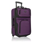 U.S. Traveler Ensemble de Bagages à Main Extensibles en Tissu Robuste Rio, Violet, Simple, Valise légère et Souple à roulettes de 50,8 cm