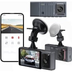 Dashcam Fram &amp; Inne, WiFi FHD 1080P HD Dashkamera för Bilar, Bilkamera med App, WiFi Dashcam med WDR Nattseende, 24 Timmars Parkeringsspårning