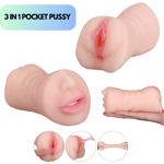 Pocket Pussy Male Masturbator Realistic Vagina Ass Mouth Sex Toy