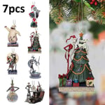 7st/ set The Nightmare Before Christmas Jack Sally Xmas Tree Pendant Dekor Hängande Ornament Present