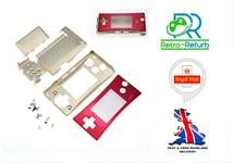 Gold / Red Full Housing Shell For Nintendo GameBoy Micro - Replacement Shell