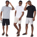 Brave Soul  Men 3 Pack Short Sleeve Grandad T-Shirt Casual Muscle Tee Base Layer