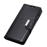 Classic Simple Phone Case Leather Multifunctional Card Slot Wallet Purse Phone Cover Iron Buckle Flip Protective Shell for Xiaomi Mi 8 (Black)