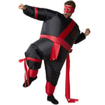 dressforfun 302353 - Déguisement unisexe de Ninja gonflable, Costume avec Ceinture et Ruban cousues, incl. Masque