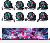 8 Pcs 36 Led Par Rvb Dmx512 72W Projecteur Jeux De Lumiere Pour Soiree Avec Télécommande Lumière Disco Auto/Son/Maître-D'Esclave Éclairage De Scène Pour Dj Fête Bar Bande Mariage H[POR046773]