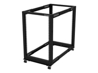 Startech.Com 18U 19" Open Frame Server Rack, 4 Post Adjustable Depth 22-40" Mobile, Free Standing Rolling Network/Computer Equipment Data Rack, Dell Poweredge, Hp Proliant Thinkserver - Adjustable Server Rack (4Postrack18u) - Rack Åpen Ramme - 4-Sta