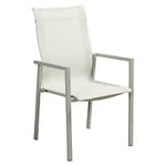 Brafab Comfy stol aluminium light grey och textilene off-white