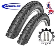 2 x Schwalbe Nobby Nic 26 x 2.25 Performance Addix  MTB Cycle Tyre + PV Tubes