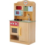 Teamson Kids - Cuisine en Bois pour Enfants Little Chef Florence avec 5 Accessoires, Style Classique - Tan