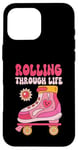 Coque pour iPhone 16 Pro Max Roller Derby Retro Vintage Design pour Femmes Roller Patinage