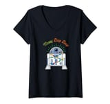 Star Wars R2-D2 Droid Cute Christmas Holiday Merry Beep Boop T-Shirt avec Col en V