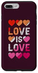 Coque pour iPhone 7 Plus/8 Plus Lesbienne, Cœurs, L'amour est l'amour, Fierté LGBT