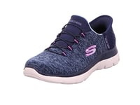 Skechers Baskets 2023 Slip Ins Summits en Maille chinée éblouissante pour Femme, Violet Marine., 36 EU