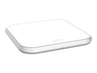 Zens Single Aluminium Wireless Charger - Trådløs Ladepute + Ac-Strømadapter - 10 Watt - Apple Fast Charge, Fc - Hvit - Europa