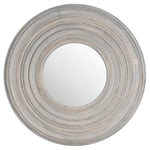 Hill 1975 Miroir texturé Rond Peint Gris, Bois, Multicolore, Taille Unique