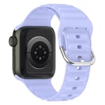 Apple Watch Series 8 (45mm) / Watch Ultra klockarmband i silikon med vågformad design - Lila Lila