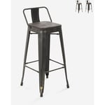 Ahd Amazing Home Design - tabouret design industriel métal bois vintage style brush top 78 cm Couleur: Wenge