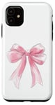 iPhone 11 Aesthetic Pink Ribbons Watercolor Coquette Girly Pink Bow Case