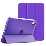 MoKo Case Fit New iPad Mini 6 2021 (6th Generation, 8.3-inch) - Slim Lightweight Hard Clear Back Shell Stand Cover with Translucent Frosted Back Protector, with Auto Wake/Sleep, Purple Violet