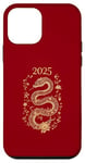 Coque pour iPhone 12 mini Fleur Nouvel An Lunaire Nouvel An Chinois 2025 Zodiaque Serpent