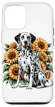 Coque pour iPhone 12/12 Pro Sunflowers Dalmatian Dalmatians Dal Dally Dog