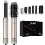 Air Styler 6 en 1,OKWRAP 1000w Brosse Soufflante Seche Cheveux Hair Styler Set, Brosse Chauffante, Boucleur a Cheveux à Air Chaud, Brosse Cheveux Lissante, pour Friser,Lisser et Coiffer Les Cheveux