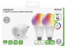 Deltaco Smart Home WiFi Älypistorasia ja 2 x E27 RGB LED-lamppu