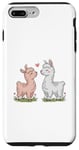 Coque pour iPhone 7 Plus/8 Plus Llama Love Heart Flower Cute Women Kids Men Valentines Day