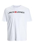 Jack & Jones Men's Jjecorp Logo Tee Crew Neck Noos Ps T Shirt, White, XL UK