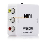 Mini Composite AV to HDMI Converter Video 720p 1080p Adapter UP Scaler AV2HDMI