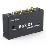 Fosi Audio Box X1 Phono Preamp for MM Turntable Mini Stereo Audio Hi-Fi Phonograph/Record Player Preamplifier with 3.5MM Headphone and RCA Output with Power Switch DC 12V Power Supply