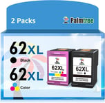 Cartouche 62 XL Remanufacturée pour Cartouche HP 62 Noir et Couleur HP 62XL Encre HP 62 XL HP62 pour HP Envy 5540 5640 5644 7640 5547,HP Offic200 250 5740(HP 62 XL Noir,HP 62 XL Color)