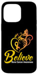 Coque pour iPhone 14 Pro Max Soutien jaune de la sensibilisation au cancer des os