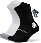 BRISIRA Coolmax Bambou Chaussettes Running Homme Femme De Contention Chaussettes Sport Lot De 3 Paires Compression Sans Couture Anti Ampoule Randonnée,Tailles Sportives 35-51