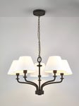 John Lewis Stroud 5 Arm Pendant Ceiling Light, Matt Black