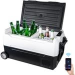 Puluomis - Réfrigérateur Congélateur Glacière 35L Frigo Électrique 12V 240V Portable de Voiture Grande Capacité 1 Porte avec étagère amovible