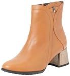 CARNEA Femme Bottines en Cuir, Camel, 41 EU