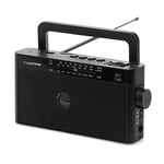 LLOYTRON "Rhapsody" AM/FM/SW Radio with MusicStream- Portable and Rechargeable - MP3 Playback via USB or Micro SD - Mains or Battery Powered - N6404BK - Black