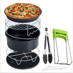 Accessoires d'Air Frither, Ensemble de 7 pouces de 7 pouces, cuisson de gâteau à gâteau grillades, poêle à pizza pendant plus de 3,2 litres de friteuses d'air, accessoires de friteuse de luxe