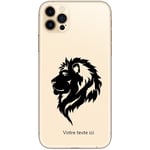 Coque Iphone 13 PRO lion noir personnalisee