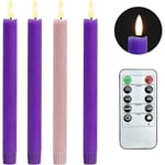 Ljusstake-set med flamlösa adventsljus - Batteridrivna LED-ljus med timer (4-pack)