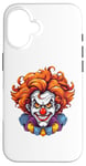 Coque pour iPhone 16 Costume de clown maléfique effrayant effrayant pour Halloween