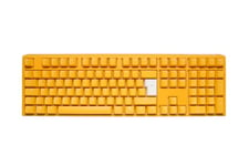 Ducky One 3 Yellow - Clavier mécanique de Jeu au Format Standard avec Disposition Allemande et switchs Cherry MX Blue, remplaçables à Chaud (Prises Kailh) et éclairage RGB